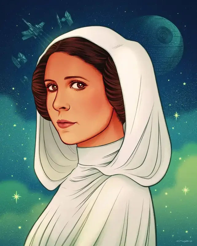 póster decorativo Star Wars Princess of Alderaan azul, verde y blanco de Disney – 612868