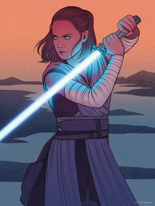 póster decorativo Star Wars Rey naranja y gris de Disney – 612870