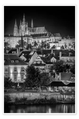Prague Castle and St. Vitus Cathedral at Night de Melanie Viola