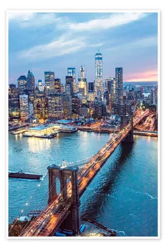 Puente de Brooklyn y rascacielos de Manhattan de Matteo Colombo