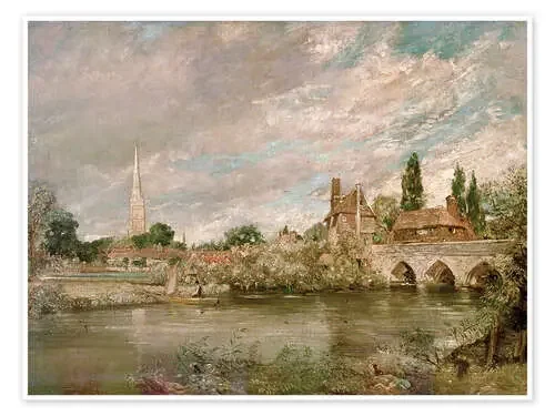 Puente Harnham y Catedral de Salisbury de John Constable Bridgeman Images