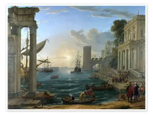 Puerto con el embarque de la Reina de Saba de Claude Lorrain Master Collection
