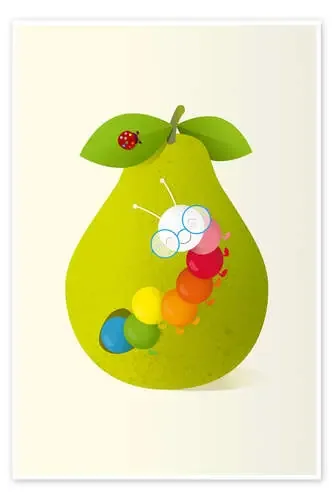 Rainbow caterpillar with pear de Jaysanstudio