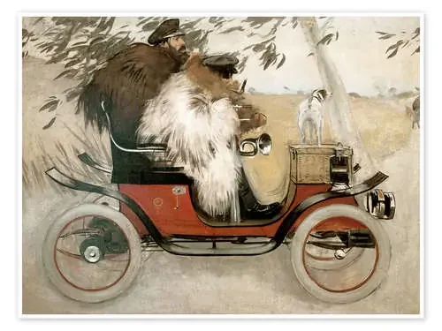 Ramon Casas y Pere Romeu en un automóvil de Ramon Casas i Carbó Master Collection