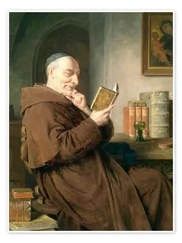 Reading monk with wine glass de Eduard Grützner Master Collection