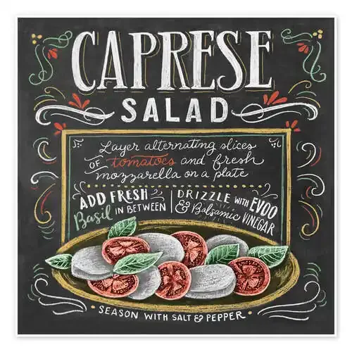 Receta de ensalda caprese (inglés) de Lily & Val MGL Licensing