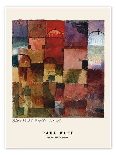 Red and White Domes, 1914/15 de Paul Klee Exhibition Posters