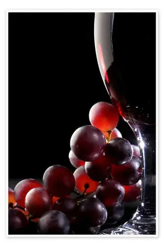 Red grapes and glass of wine de Johan Swanepoel
