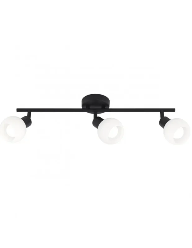 Regleta 3 Luces Orientable Negra