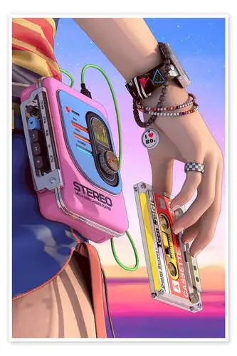 Reproductor de casete estéreo rosa de Denny Busyet