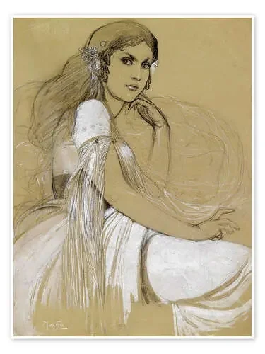 Retrato de Jaroslava Mucha de Alfons Mucha Master Collection