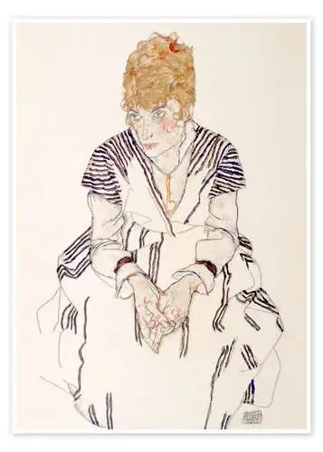 Retrato de la hermana de la artista, Adele Harms de Egon Schiele Master Collection