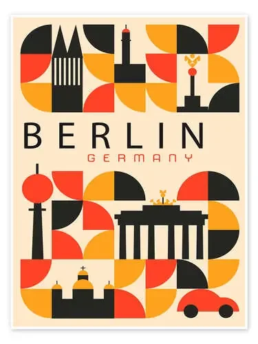 Retro Berlin Travel de nobelart Exhibition Posters