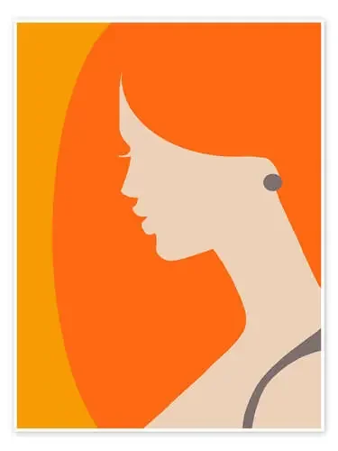Retro Pop Silhouette Orange de Mandy Reinmuth