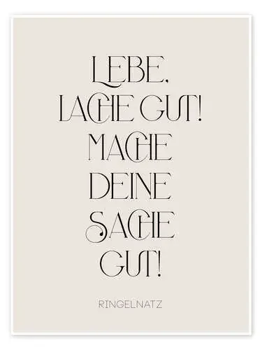 Ringelnatz Zitat – Lebe, Lache Gut de Typobox Editors Choice