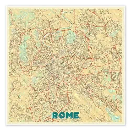 Rome Map Retro de Hubert Roguski
