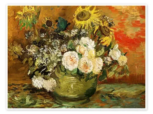 Roses and sunflowers de Vincent van Gogh akg-images