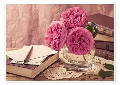 Roses and the books de Elena Schweitzer