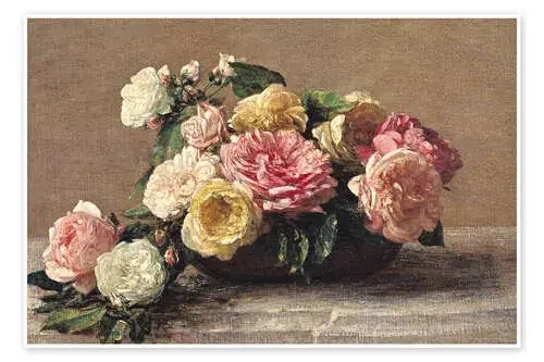 Roses in a Dish de Henri Fantin-Latour Bridgeman Images