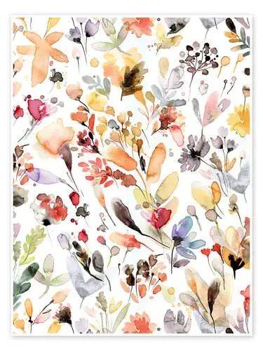 Rustic Wild Botanical Flowers Apricot de Ninola Design