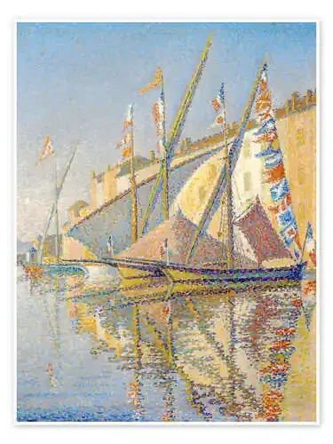 Sailing boats at the port of Saint Tropez de Paul Signac akg-images