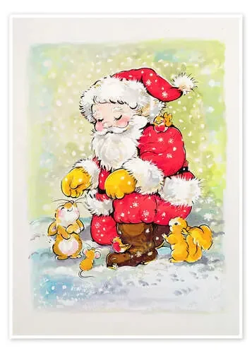Santa claus y sus animales de Diane Matthes Bridgeman Images