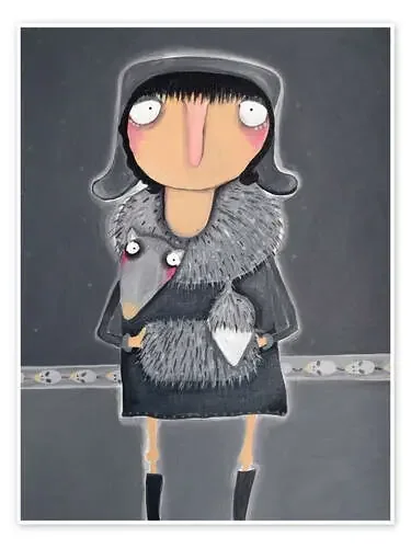 Sara-Alea Hormes With Her Grey Fox Scarf de Lacaluna