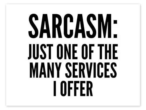 Sarcasm Just One of the Many Services I Offer de Creative Angel