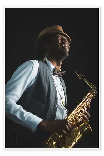 Saxophonist with hat and bow tie Editors Choice