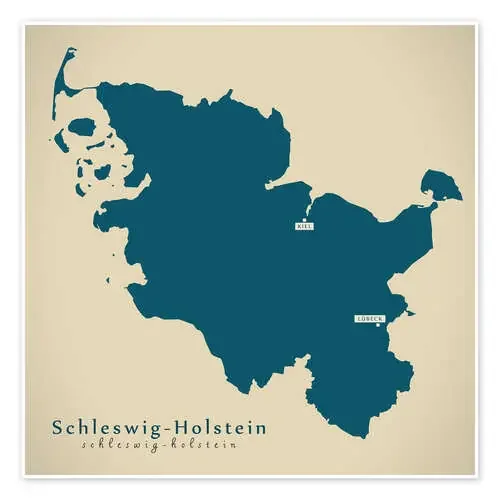 Schleswig Holstein DE Germany Map Artwork de Ingo Menhard