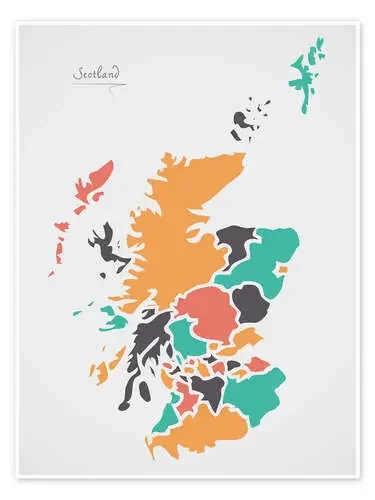 Scotland map modern abstract with round shapes de Ingo Menhard