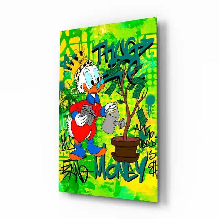 Scrooge McDuck The Golden Throne Glass Wall Art Designer Collection – 28.5 » X 18 «