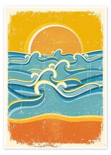 Sea waves and yellow sand beach de Kidz Collection Editors Choice