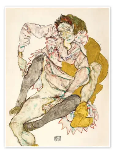 Seated Couple de Egon Schiele Master Collection