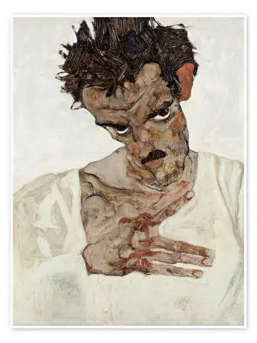 Self-Portrait with Lowered Head de Egon Schiele Master Collection