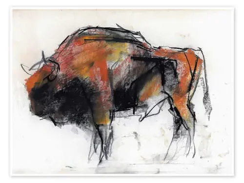 Sketch of a bull de Mark Adlington Bridgeman Images