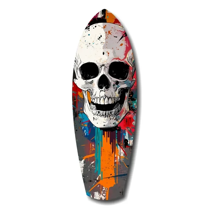 Skull in the Street Art Glass Wall Art – 12 » X 35 «