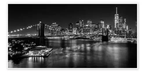 Skyline de Nueva York por la noche, Puente de Brooklyn II de Sascha Kilmer