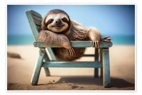 Sloth in Deckchair I de Michael artefacti
