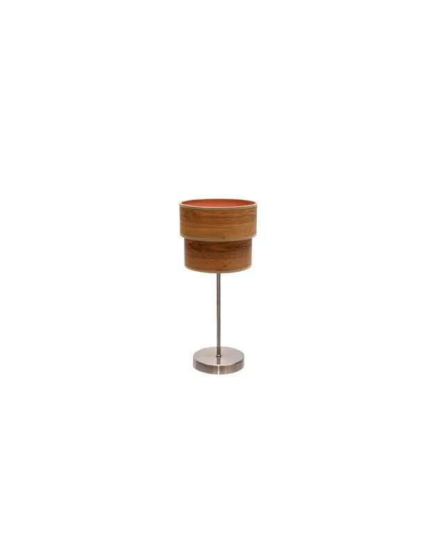 Smile Lámpara de Mesa Tejido Imitación Madera