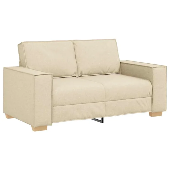 Sofá de 2 plazas vidaXL de tela color crema, 120 cm