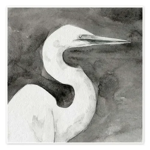 Solemn Egret III de Emma Caroline World Art Group