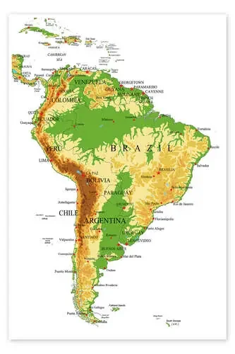 South America – Topographic Map Editors Choice