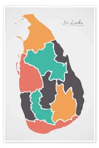 Sri Lanka map modern abstract with round shapes de Ingo Menhard
