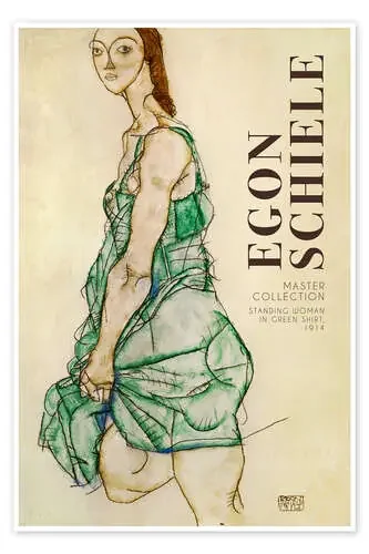 Standing Woman in Green Shirt, 1914 de Egon Schiele Exhibition Posters