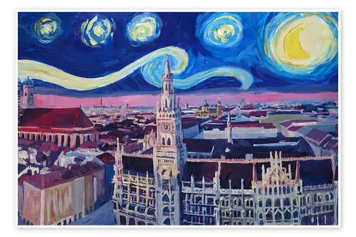 Starry Night in Munich de M. Bleichner