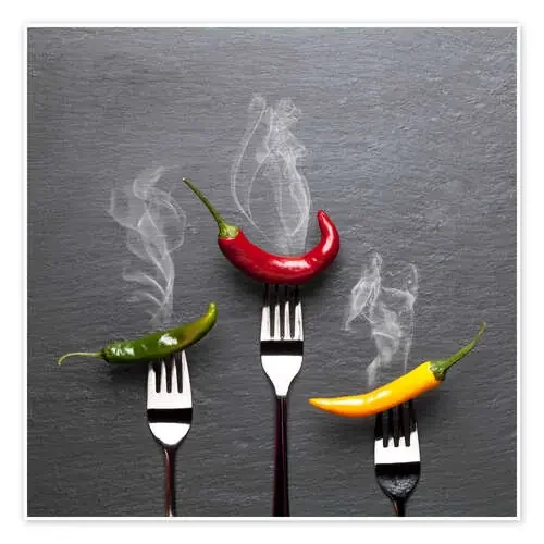Steaming Colourful Chili Peppers de pixelliebe