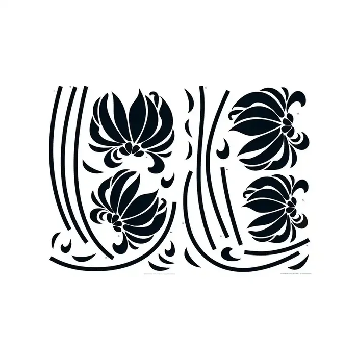 Sticker Black Flowers 74110