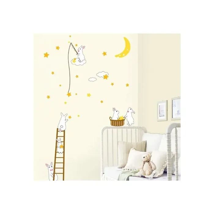 STICKER RABBITS IN THE MOON DP-08165