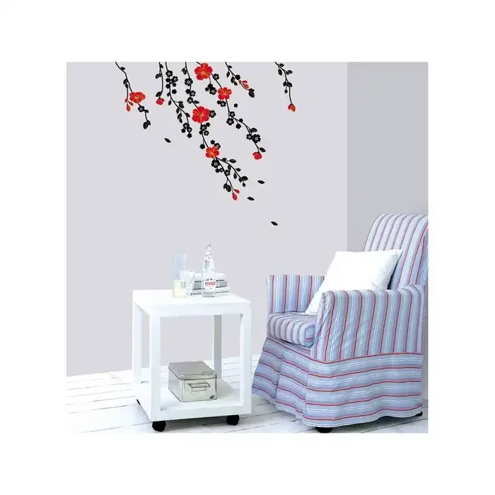 STICKER RED FLOWER TREE IN THE WIND DKS-0103